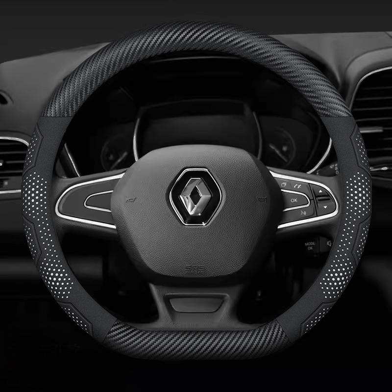 Für Renault Clio Megane 3 Scenic Laguna Logan Kadjar Kangoo Sandero CAPTUR DUSTER Karbonfaser Wildleder Auto Lenkradbezug