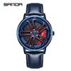 SANDA Happy People Fashion Men Watches Top Luxury Quartz Watch Waterproof 360 Rotating Car Wheel Dial Watch For Male Sport Clock