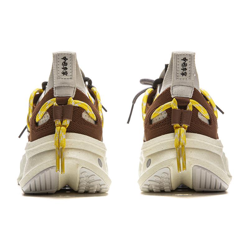 New LiNing Abrasion Resistant Breathable Low Top Casual Shoes Unisex Chestnut Bark Brown/White Birch Gray AZGV047-8