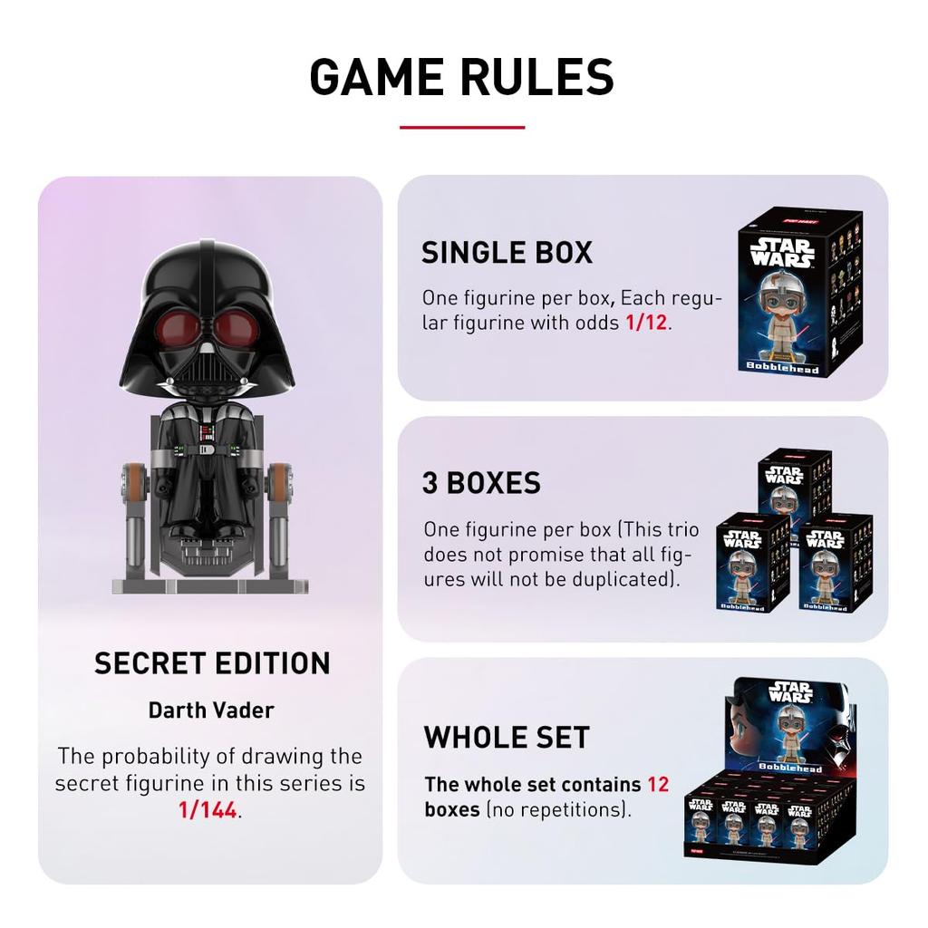 POP MART Star Wars Wackelkopf Serie Pop Mart Gachapon Blind Box Figur Plastikmodell Premium Spielzeug PVC Weichvinyl Originalcharakter Geburtstagsgeschenk [1