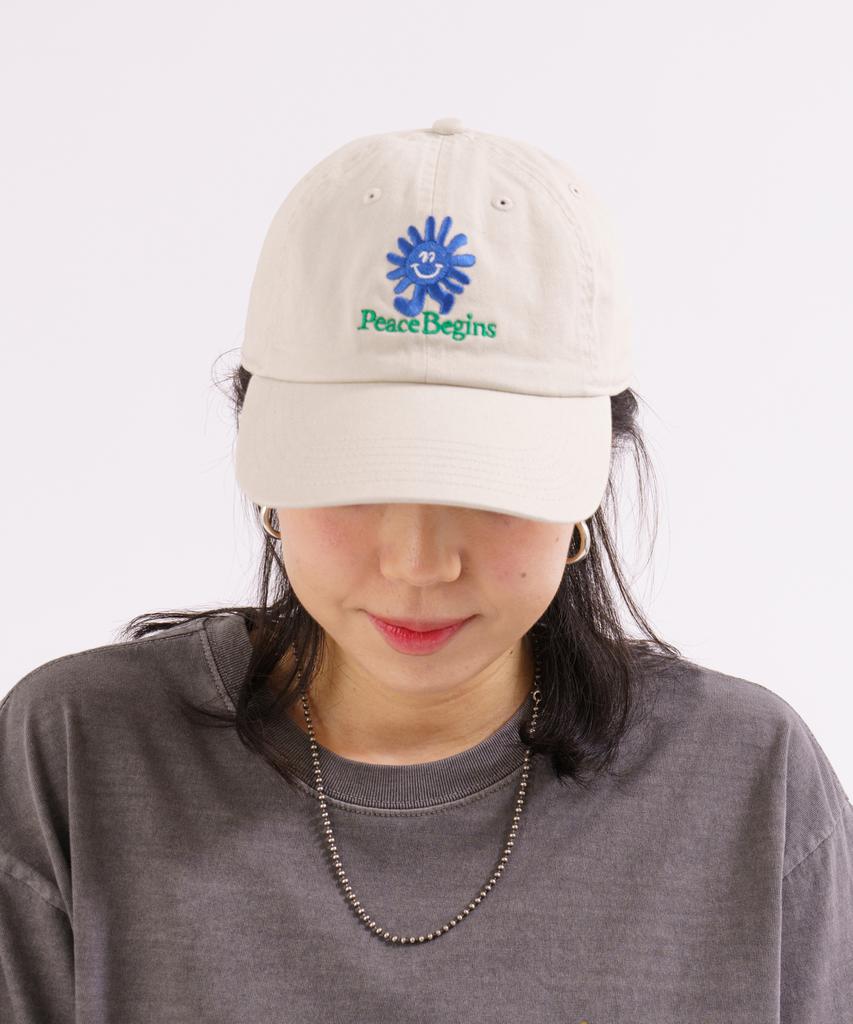 BIGWAVE COLLECTIVE Peace Run Washed Ball Cap (Putty)