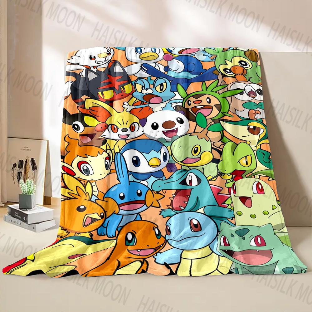1PC Pokémon Print Blanket Adult Children Warm Blankets for Home Travel Bed Sofa Car Office Soft and Comfortable Blanket for Gift