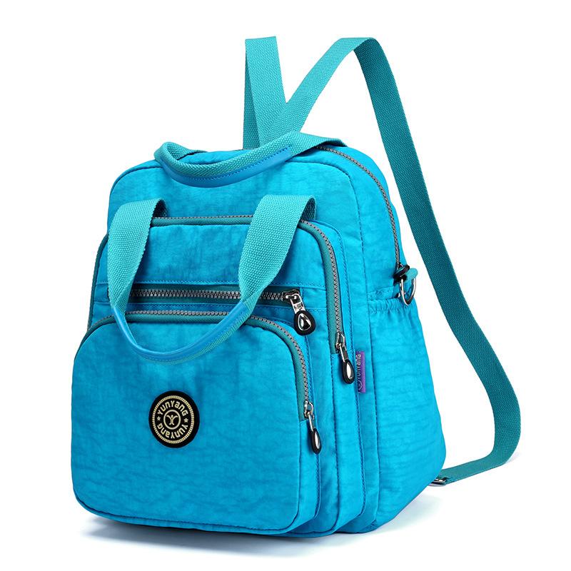 

Модный рюкзак для путешествий большой вместимости из мягкой кожи, одноплечевая школьная сумка небесно-голубой