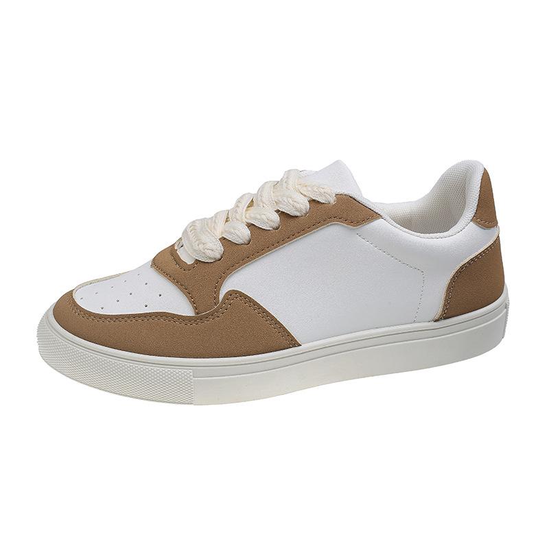 New spring and autumn color matching female couple white shoes sports and leisure board shoes lace-up women's shoes