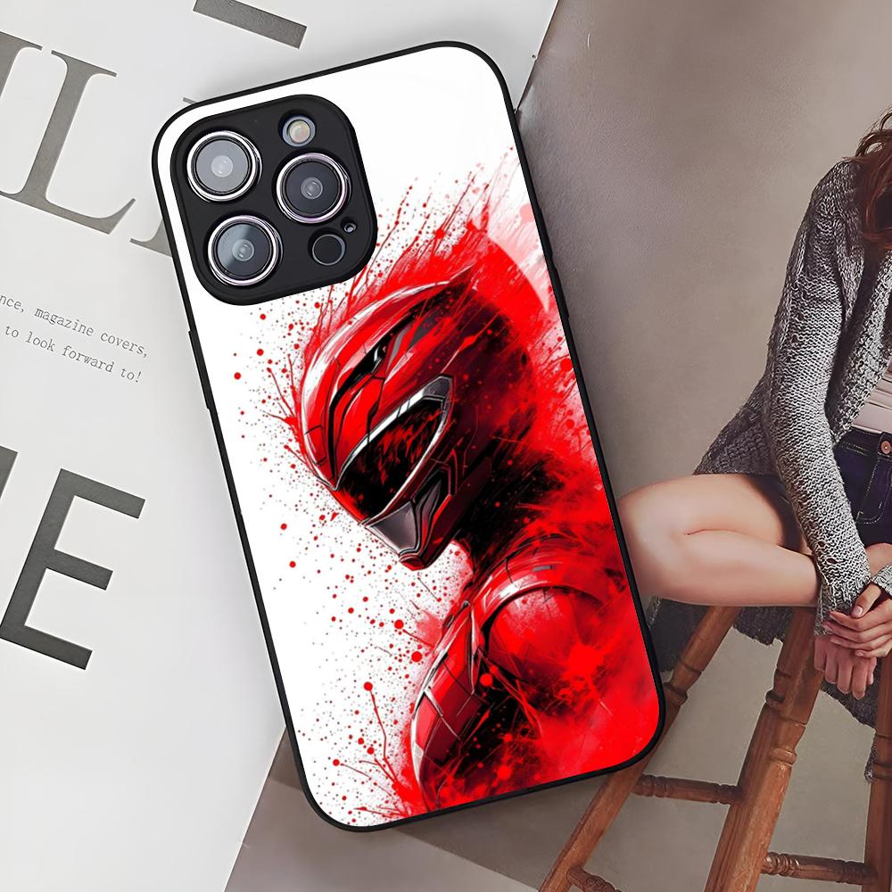 

Cartoon P-PowerS R-Rangers Phone Case for Iphone 17 Air 16 15 14 12 11 13 Pro Max Mini Se Puls glass Cover iPhone Air