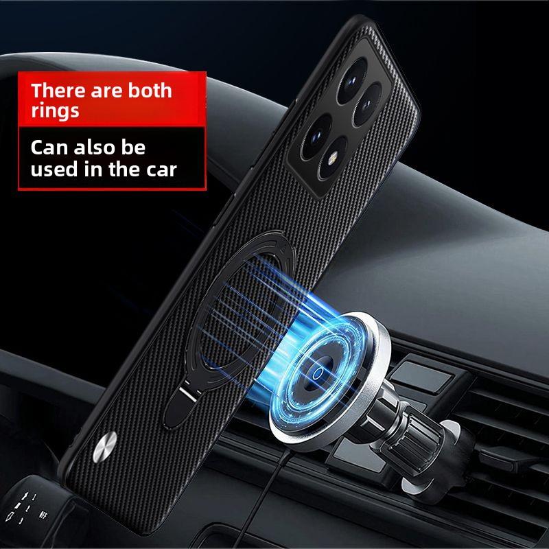 For Motorola Edge 60 50 Pro Case Hard PU carbon fiber Ring Stand Magnetic Protective Back Cover For Moto edge 50 60 Fusion 40Neo