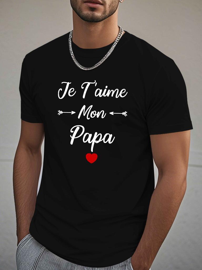 French Love Daddy Crinkle Plus Size Men's T-Shirt, PLUS SIZE
