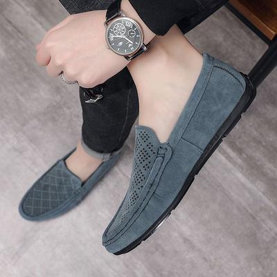 Wildleder Flach Niedrig Geschnitten Herren Freizeitschuh Ausgehöhlt Bequem Üblich Slipper 2025 Trend Hochwertige Lederschuhe für Herren