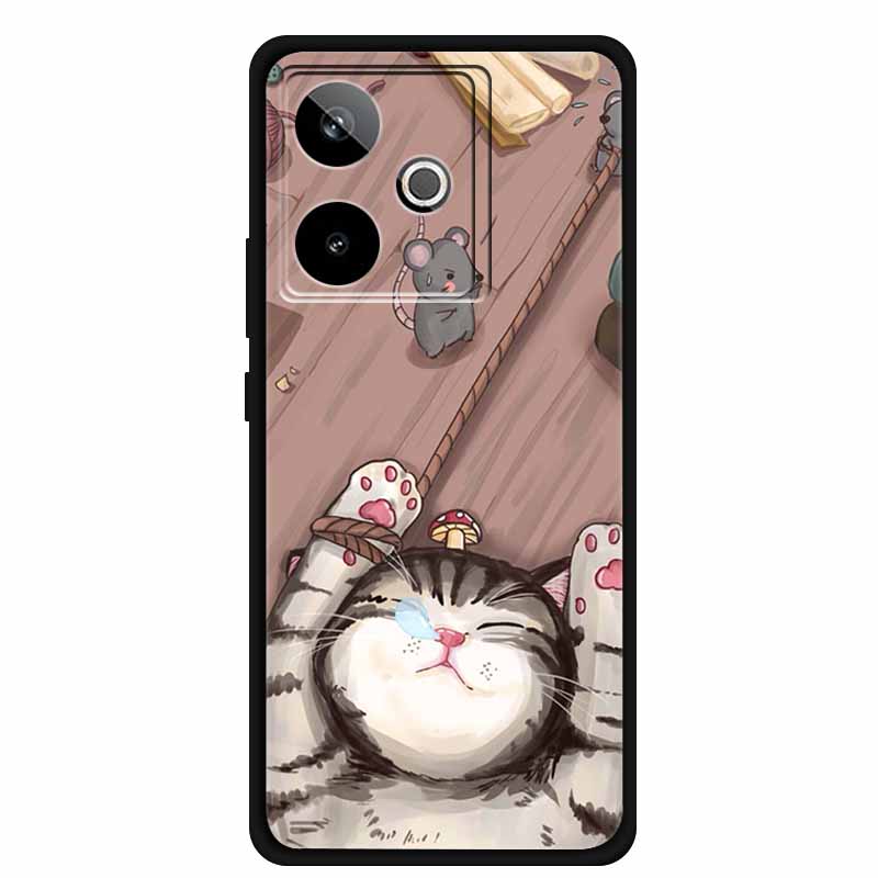 For Realme GT 7T GT7 Case Cool Animal Protective Silicone Back Cover Cases For Realme GT 7 Black Phone Funda Realme GT 7T Coque