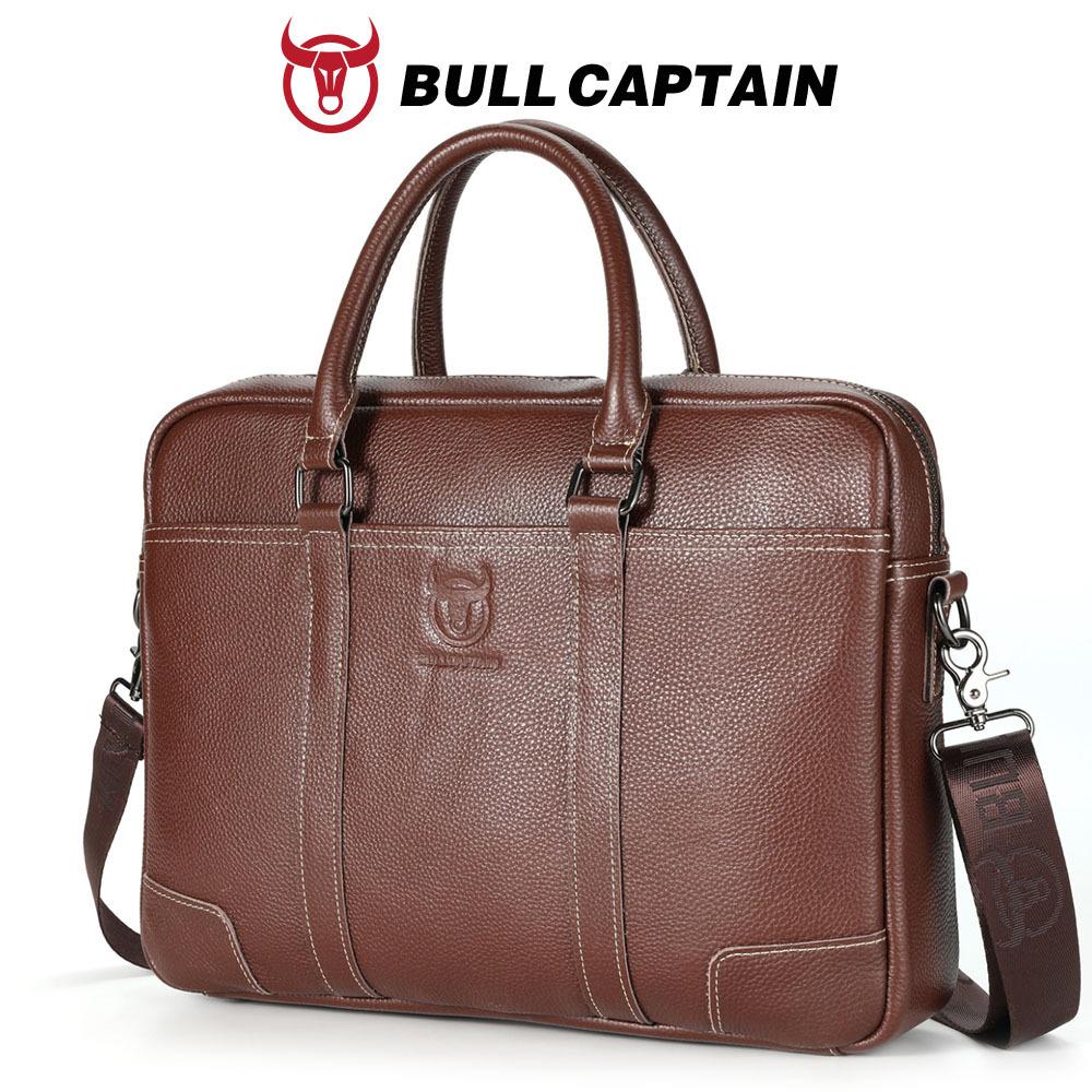 Genuine Cowhide Men Laptop Bag Business