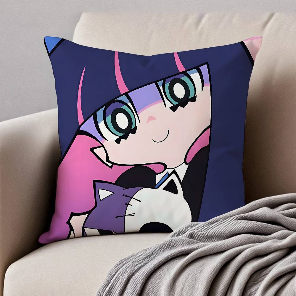 P-Panty S-Stocking Anime Pillow Case Anti-dustmite Pillowcase Invisible Zipper Silky Short Plush Sofa Cushion Cover