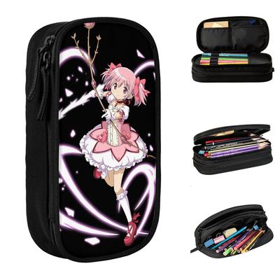Mahou Shoujo Madoka Pencil Cases Classic Madoka Magica Anime Pen Holder Bags Student Students School Zipper Pencil Pouch