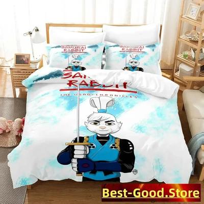 2023 Samurai Rabbit Bedroom Duvetcover Printed Bed Set Duvet Cover Pillowcase Bedding Set Linen Sheet Quilt Cover Full King Size