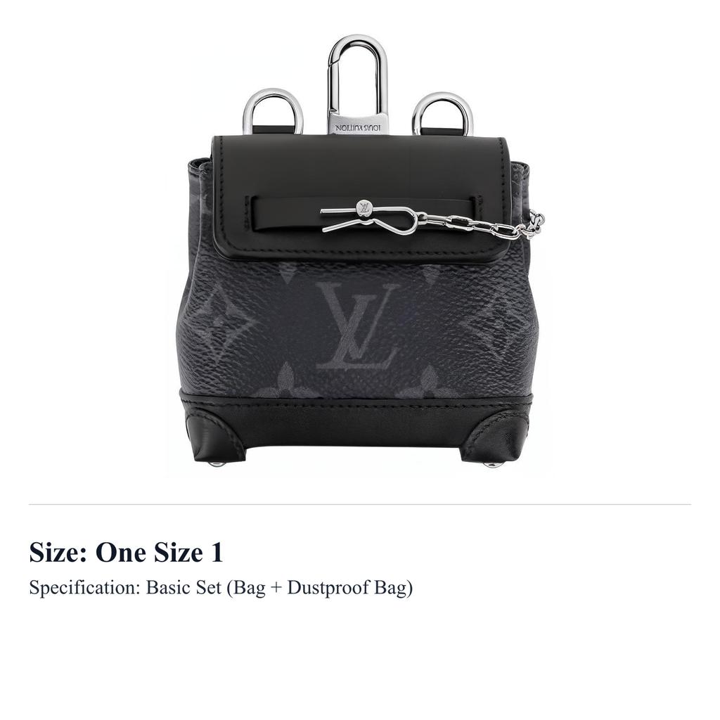 LOUIS VUITTON Steamer Coated Canvas With Leather Trim Storage Bags Pendants Shoulder Bag Crossbody Bag Mini Men's Black M00340