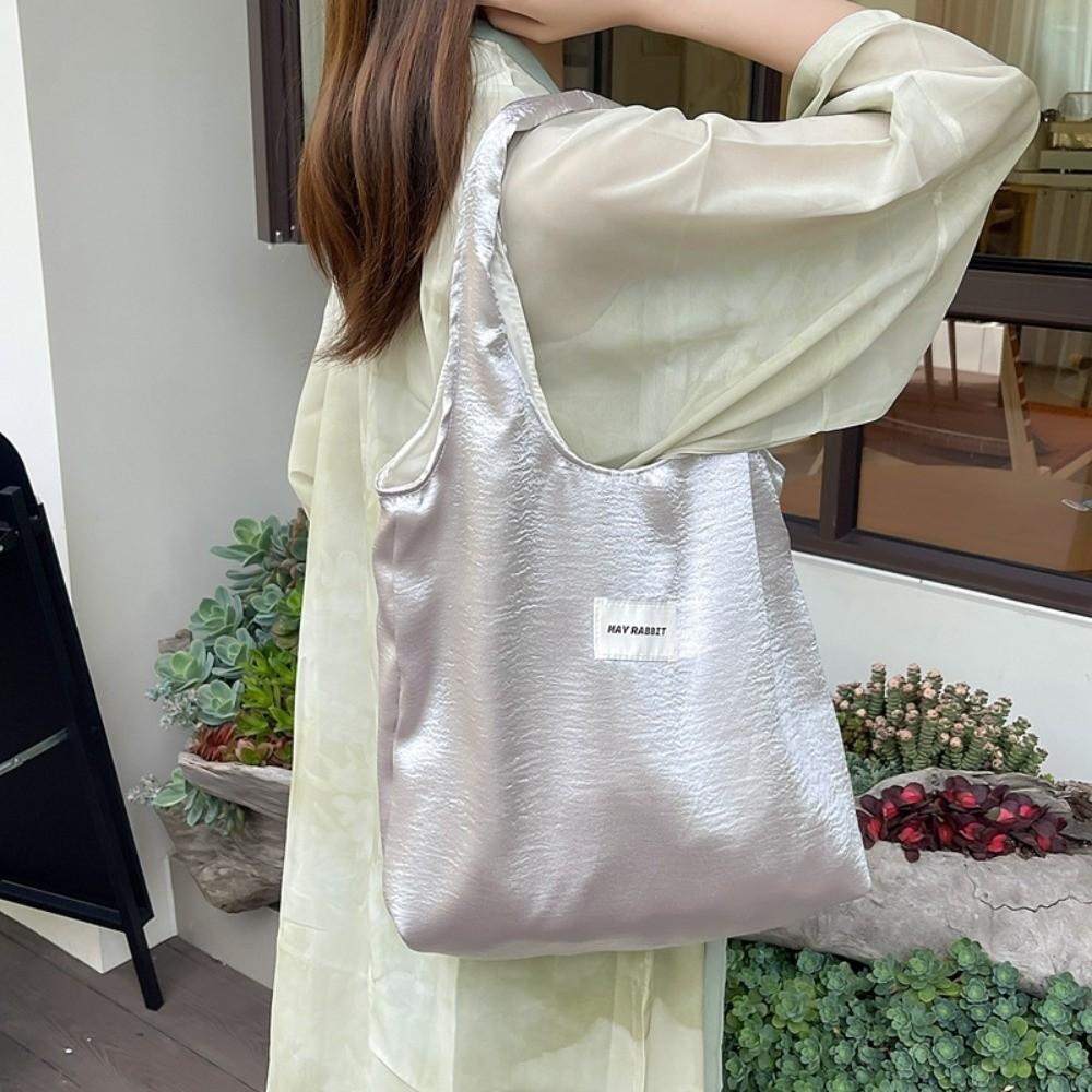 

Elegant Satin Silk Tote Bag Luxury Underarm Shopping Bag Portable Simple Shoulder Bag Gift