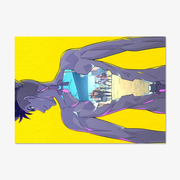 Cyberpunk Edgerunners Anime Tapestry Polyester Wall Hanging Cyberpunk Aesthetic Decor for Bedroom Gaming Room Dorm 74x94cm(29x37in)