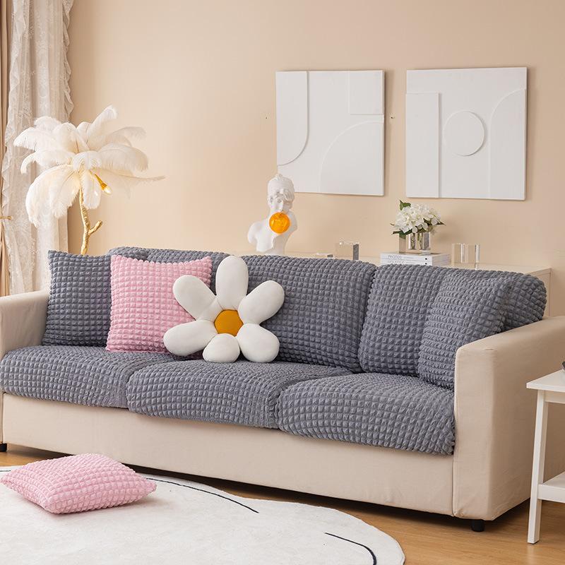 Seersucker New Sofa Cover Fully Inclusive Elastic Back Cover Sofa Cushion Four Seasons Three Positions