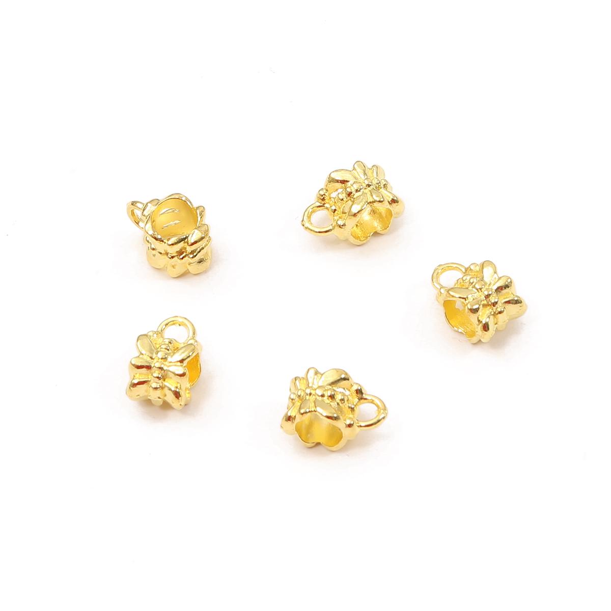 

Металлические круглые бусины-разделители в виде цветка сливы для самостоятельного изготовления украшений, браслетов, ожерелий, подвесок золотой