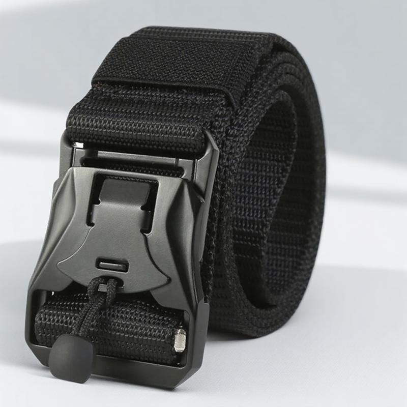 Outdoor Tactical Belt for Men Adjustable Military Work Belt Durable Nylon Canvas Belt Heavy Duty Waist Belt for Hiking Camping