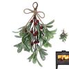 Bereifte künstliche Mistelzweige, falsche Zweige, Büsche, Stiele, festliche künstliche Blumen, langlebige Weihnachtsdekoration für Zuhause, Winter, drinnen