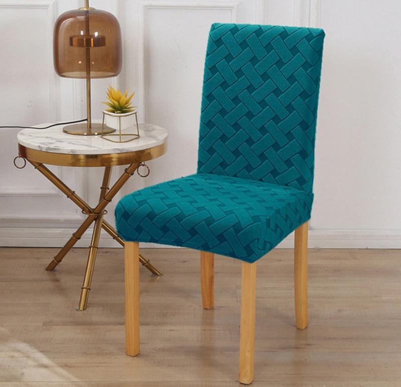 Stripe Jacquard Kitchen Room Chair Covers Stretch Elastic Soft Chair Slipcover For Dining Room