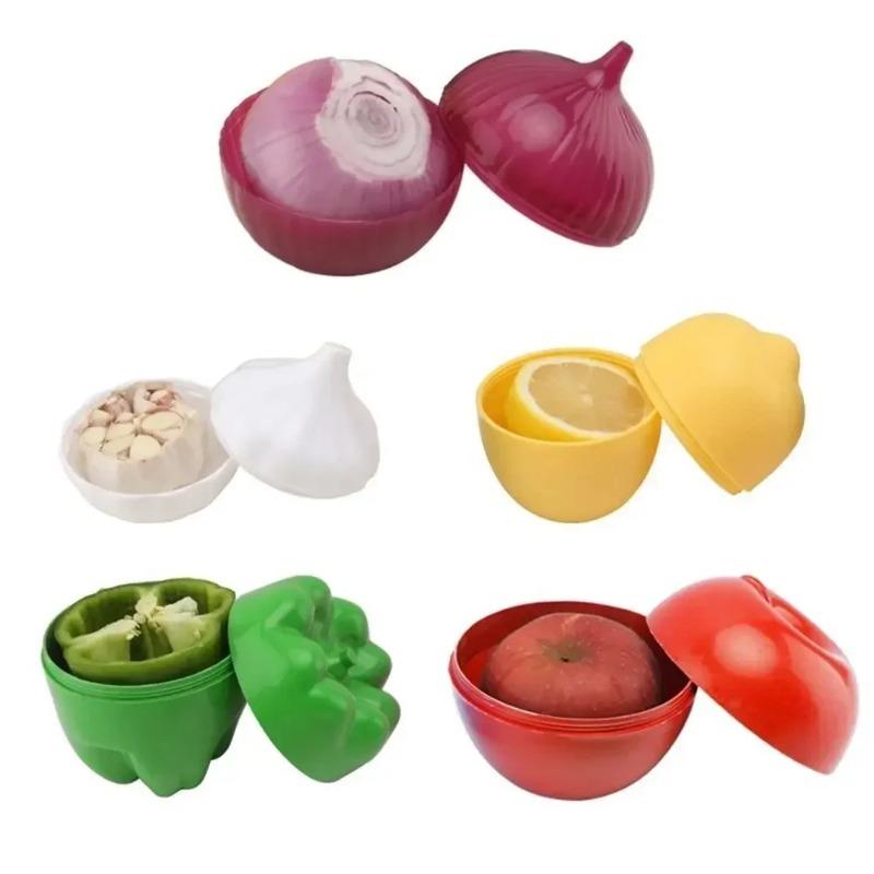 1-10PCS Kitchen Storage Container for Vegetables Fruits Onion Lemon Keeper Freshness Preserver Refrigerator Organizer with Lid