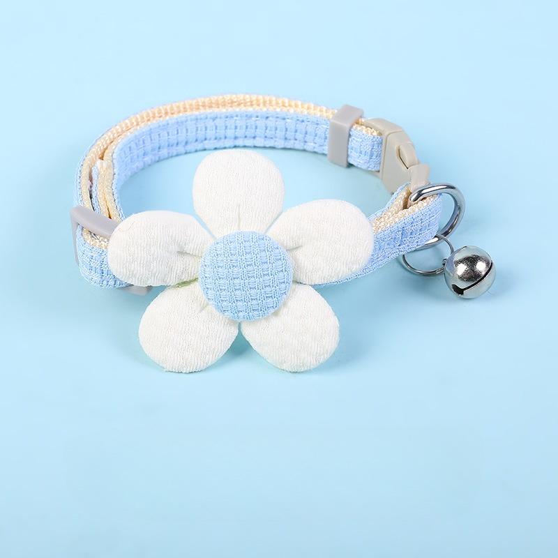 Cartoon Pet Supplies Safety Pet Collar Small Dog Cat Bow Bell Lovely Flowers Bell Dog Necklace Neck Decoration