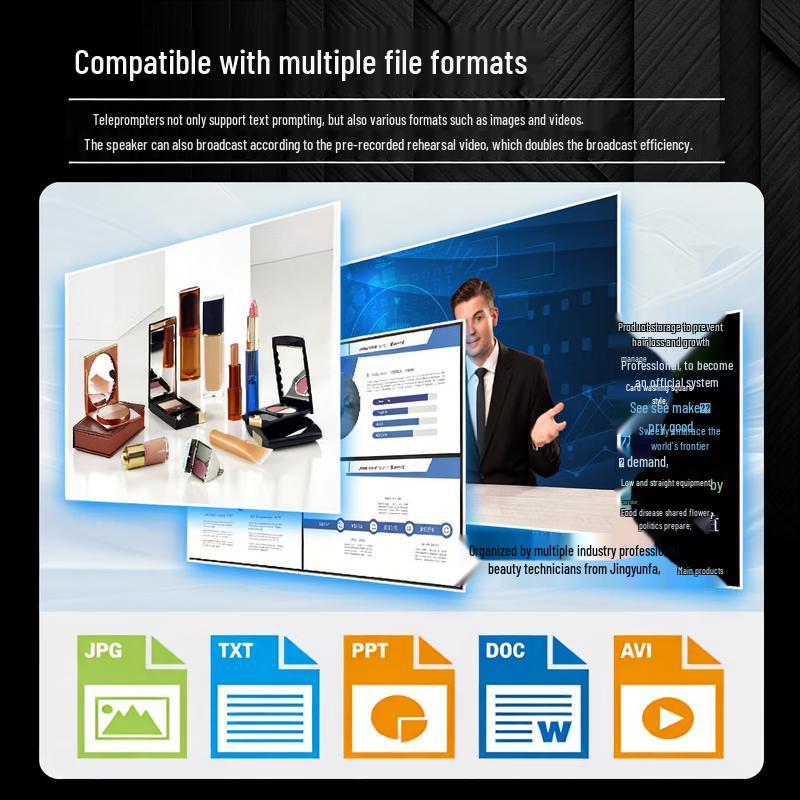 JIASEENG JS-S22P Broadcast-Grade 22-inch Dual-Screen Teleprompter System