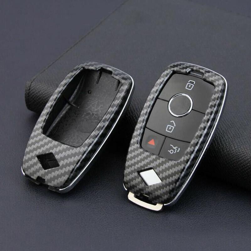 Remote Key Fob Case Cover Carbon Fiber Style ABS Fit for Mercedes Benz A B C E S G Class GLA GLC GLE CLA EQA EQB X243 EQC N293