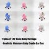 Miniature Baby Cradle Model Figure Doll House Nursery Room Scene Display Accessory Realistic Design 1/12 Scale Furniture