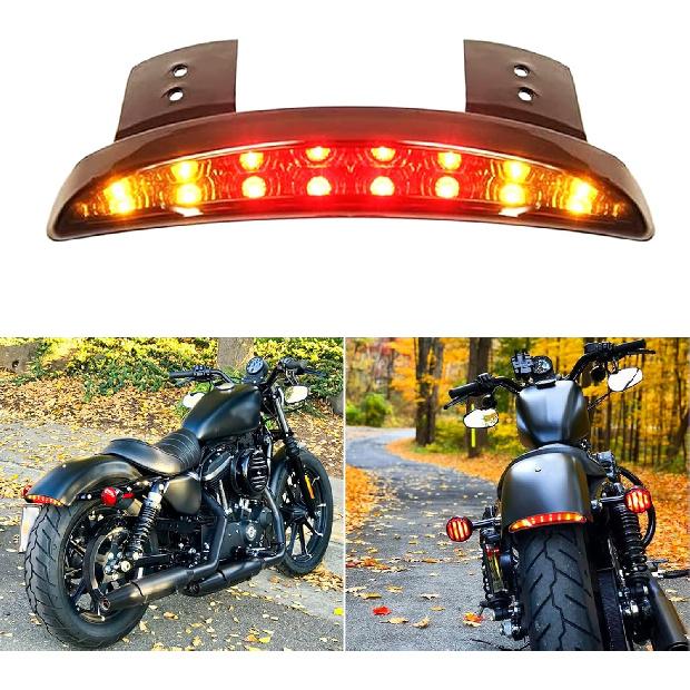 

DREAMIZER Motorcycle Brake Tail light Fender Edge LED Lamp with Turn Siganls Compatible with Sportster XL883N 1200N XL1200V XL1200X Cafe Racer красный