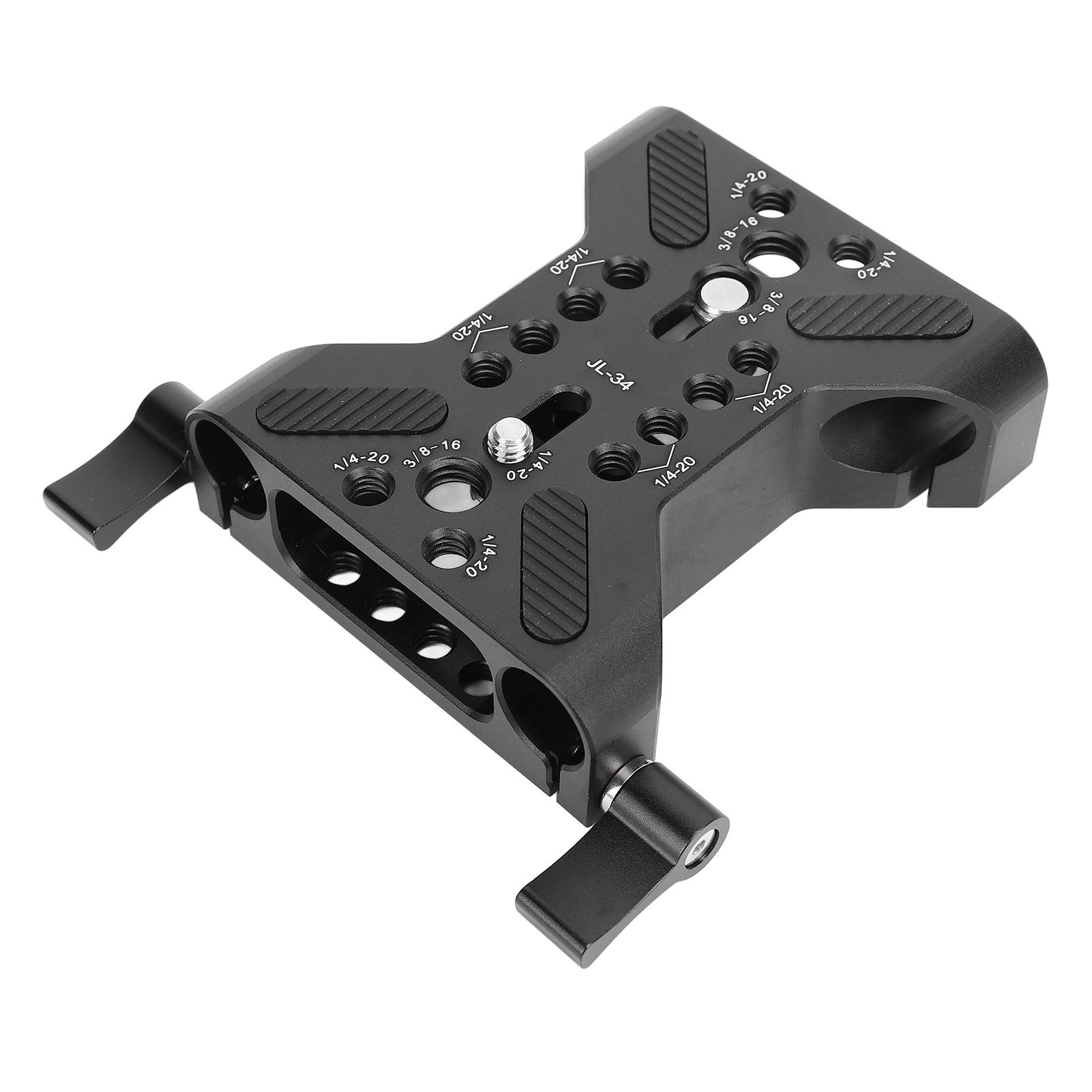 

15mm Rail Camera Base Plate Professional Double Hole Pipe Quick Release Plate Camera Mounting Baseplate for Photography