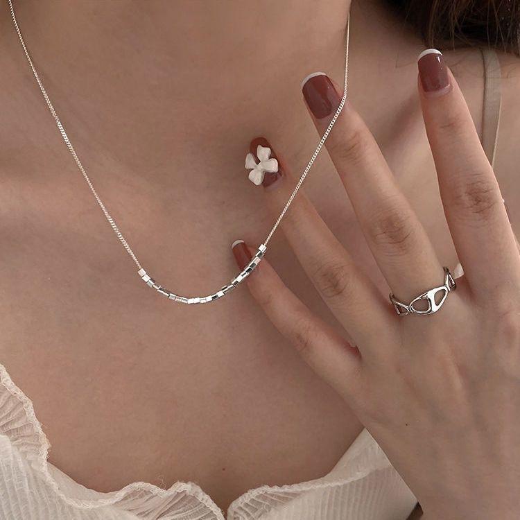 Squares Mini Necklace For Women Chain Matching Jewelry Gift