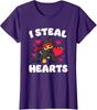 I Steal Hearts Ninja Valentines Day Funny Design Ladies' Crewneck T-Shirt