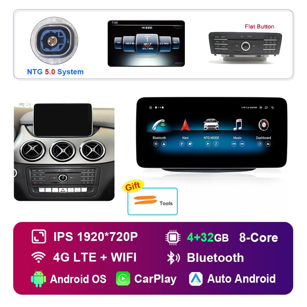 10.25 Inch 1920*720P for Benz B-Class W246 W245 2011 - 2019 NTG 4.0 4.5 System Android Car Radio Multimedia Player GPS 4G WiFi