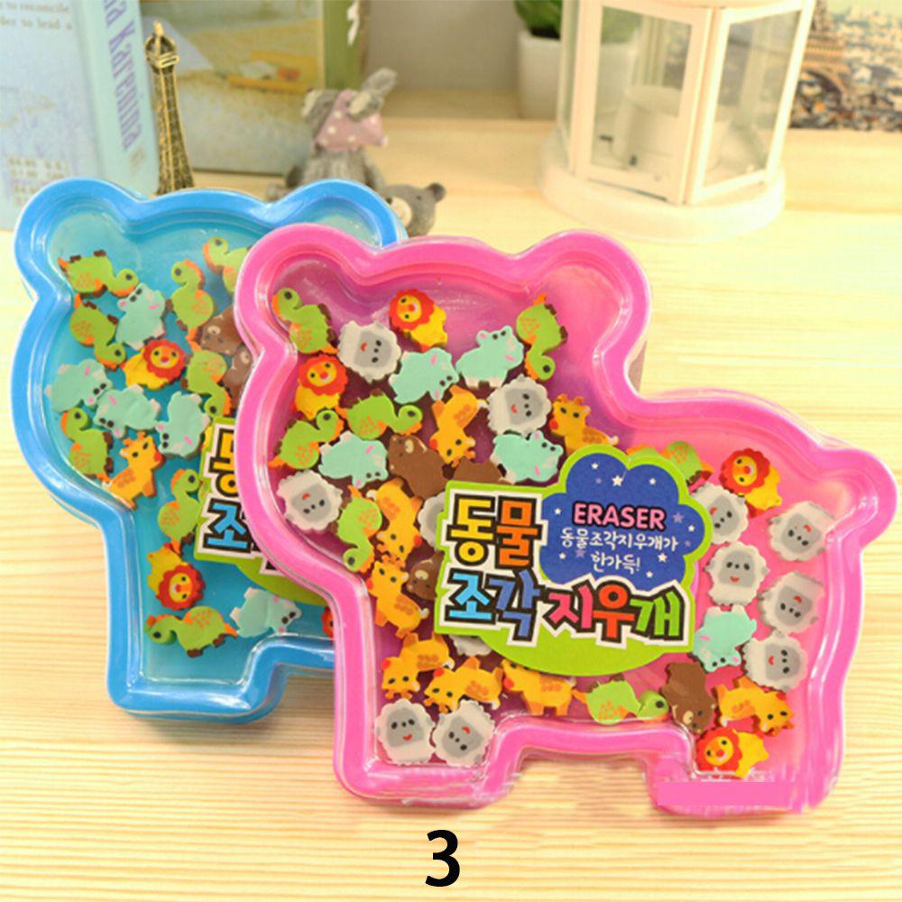 Color Random Novelty Student Supplies New Christmas Style Animal Cartoon Shape Rubber Pencil Eraser