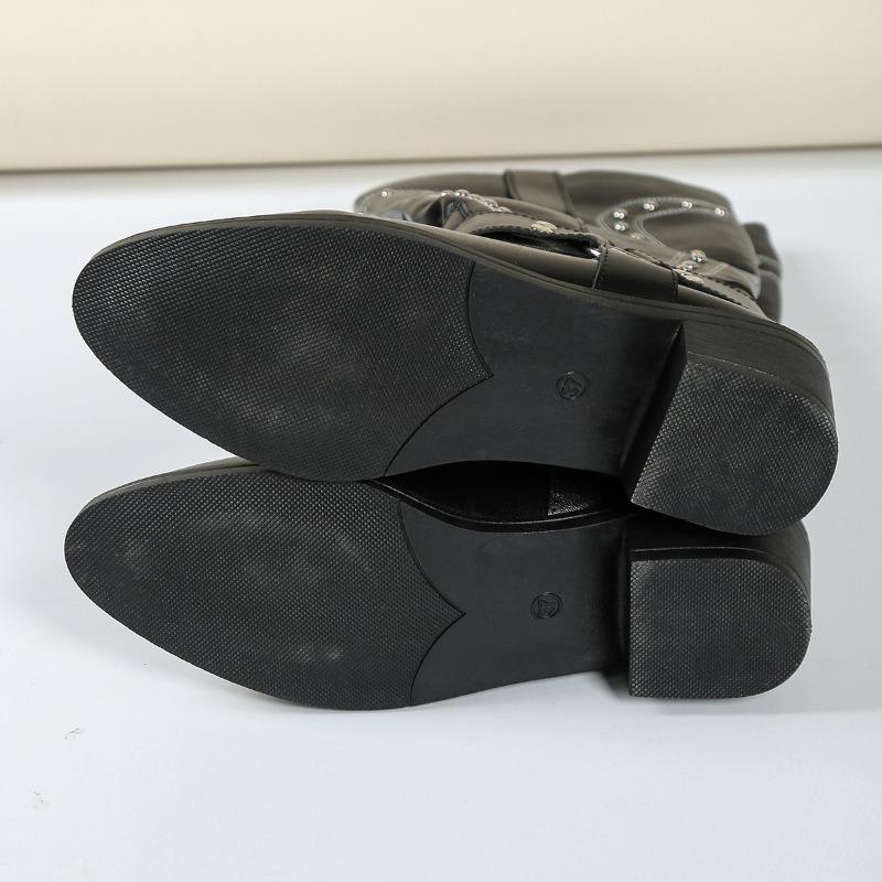 Fashion Women 2025 Autumn Vintage Studded Tall Knight Boots Women's Block Heel Knee High Thigh Boots;