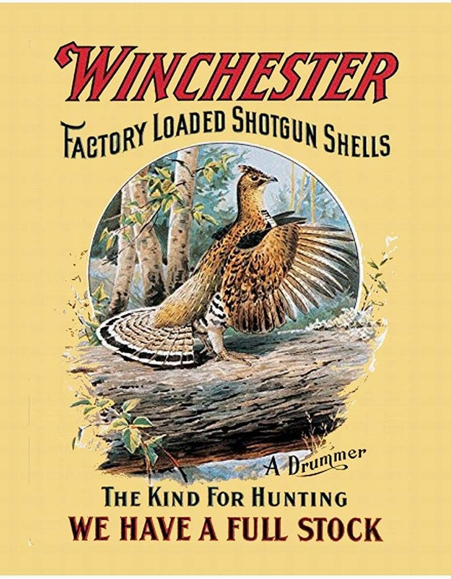 

Winchester Factory Loaded Shotgun Shells Drummer Wall Decor Retro Vintage Tin Metal Sign Man Cavealuminum 20x30cm（7.8x11.8inch）