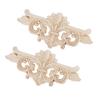 2Pcs Flower Carved Long Onlay Applique Carving Decal Furniture Decoration (#1: 16*7.5cm)