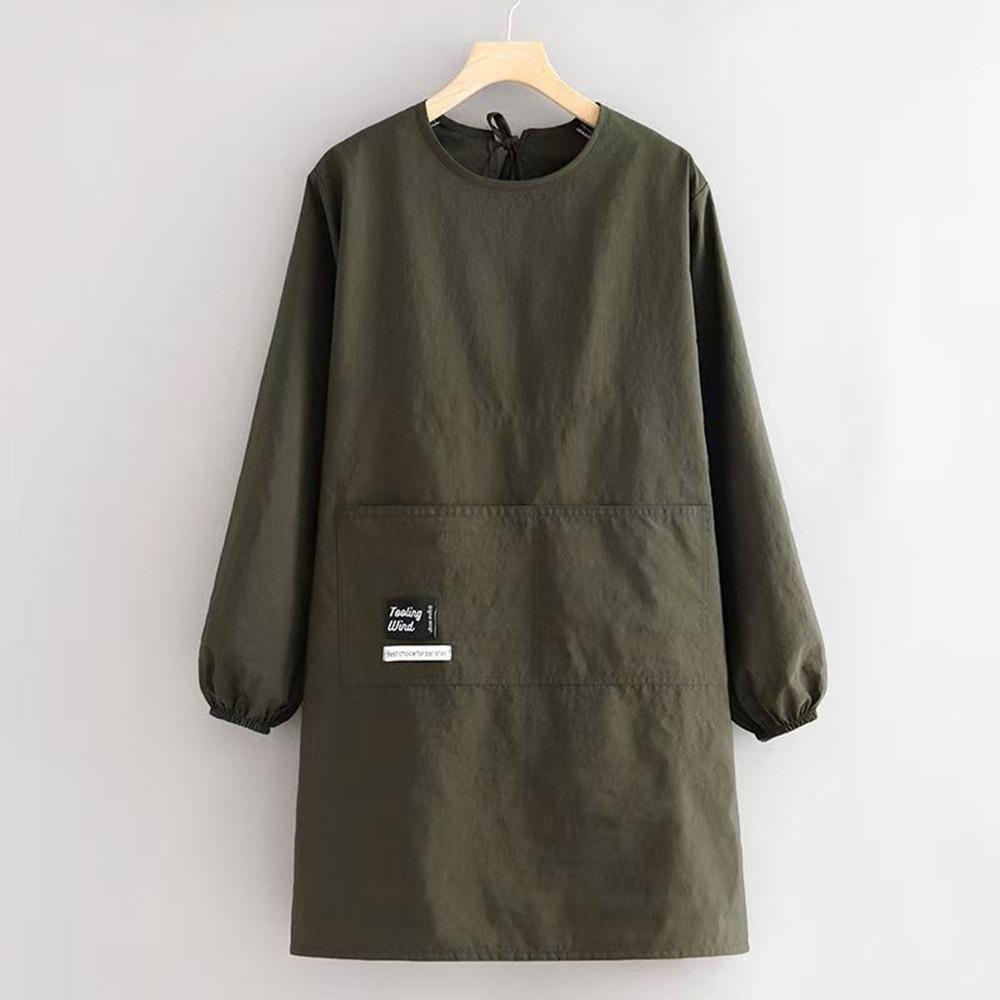 Einfarbige wasserdichte und schmutzabweisende Koch- und Backschürzen mit langen Ärmeln, atmungsaktiv, für Cafés