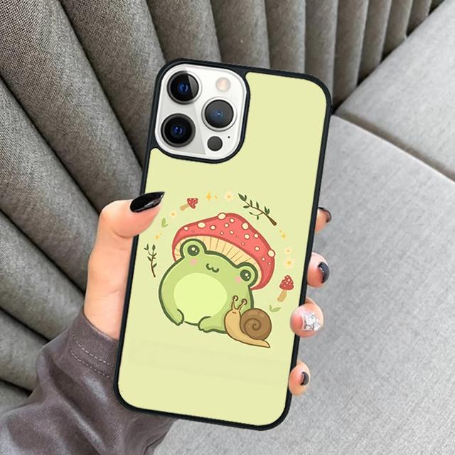 Cute Kawaii Frog Phone Case For iPhone 17 Air 16 15 14 plus 12 13 Pro max Soft Bumper Shell Cover coque