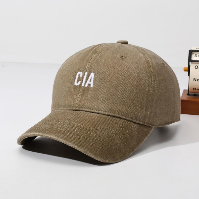 Skinny Men's and Women's Washed Soft Top CI Korean A Trend Letter Embroidery Baseball Cap Cap Versatile Fashion Casual