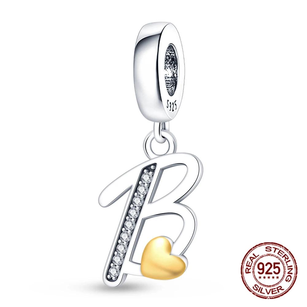 Lettera A-Z in Rame Ciondolo Alfabeto Perline Nome Adatte ai Braccialetti Originali Ciondoli per Donne Fai da Te Pendente Creazione Gioielli