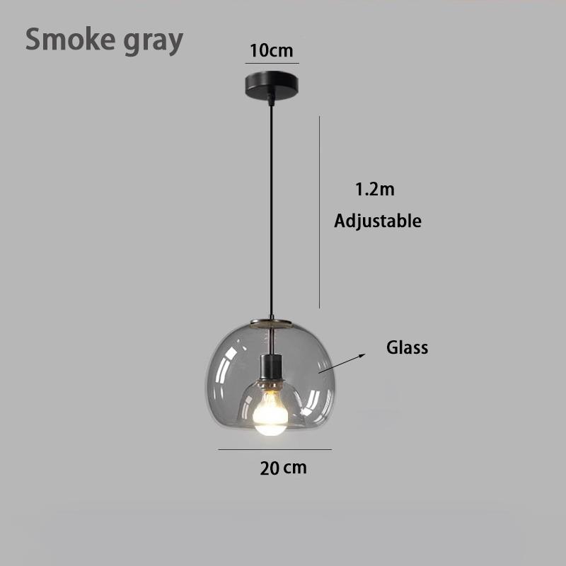

Modern Retro Glass Dining room Bedroom Living Room Chandelier Amber Smoke Gray Glass Small Chandelier Ambient Lighting E27 110V