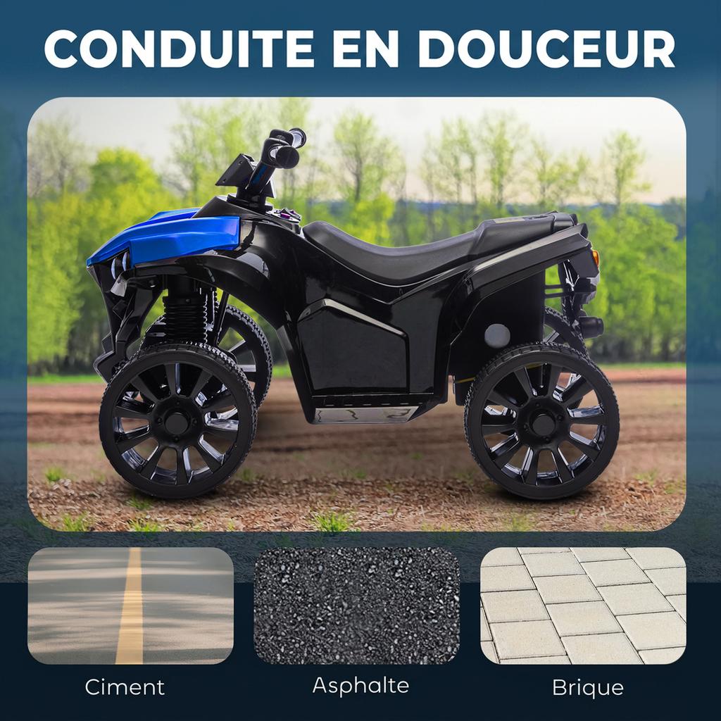 Ride-On ATV for Kids, 6V, Music and LED Headlights, 18-56 Months, 70 x 42 x 45 cm, Blue