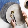 Round Table Mat Woven Ramie Placemats Anti Slip Dining Table Mats Non-Slip Tableware Bowl Pads Kitchen Drink Cup Coasters