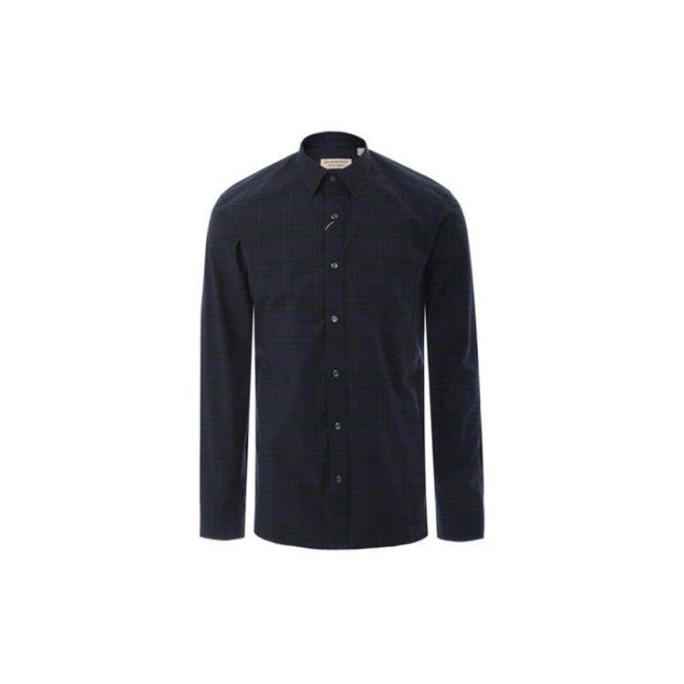 Burberry Shirts Men's Ink Blue Pointed Collar Moderate Shirt 40663931