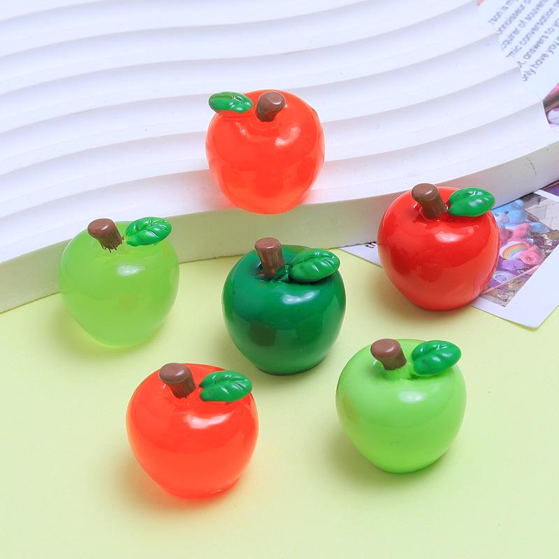 3D Cartoon Apple Resin Charms for DIY Jewelry and Keychains
