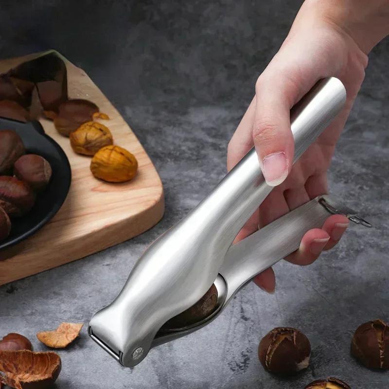 2 In 1 Stainless Quick Chestnut Opener Machine Walnut Pliers Clip Cutter Opener Nut Cracker Sheller Kitchen Tools Nut Crackers