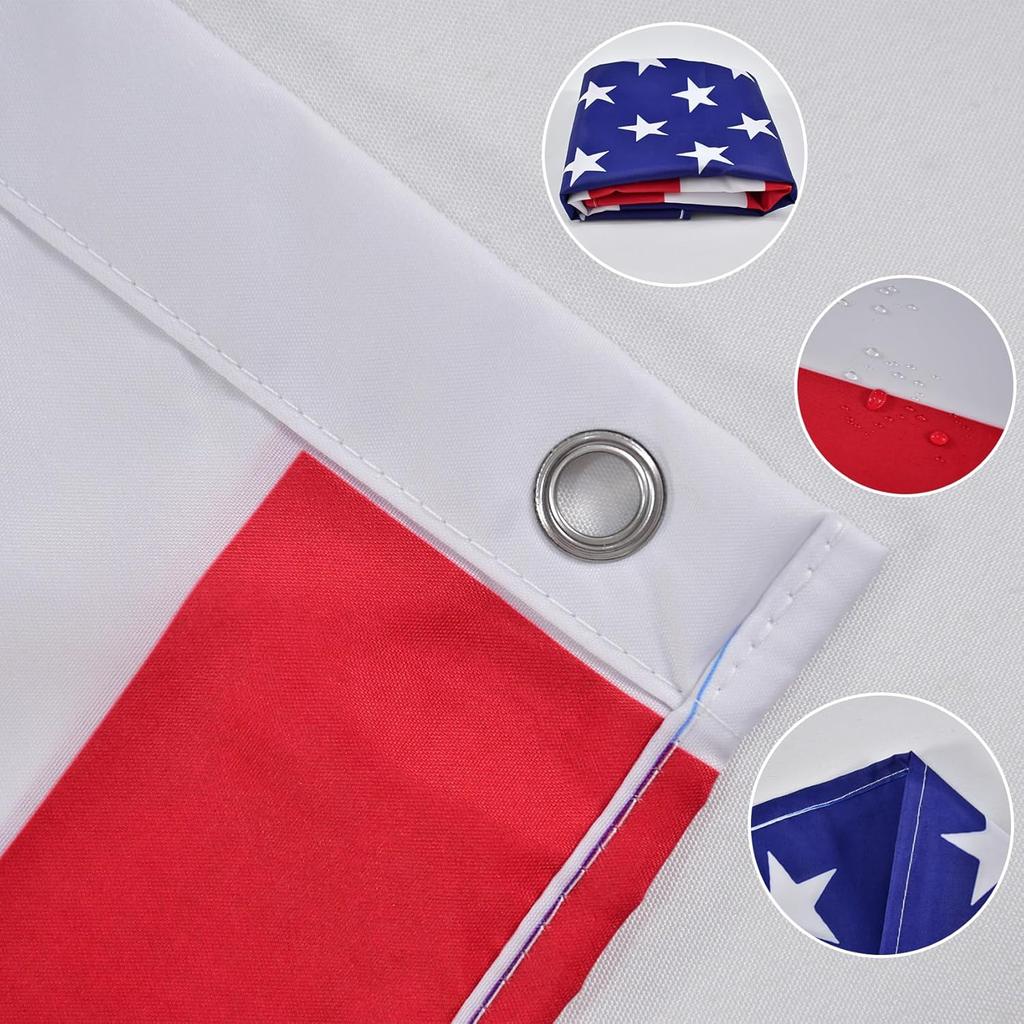 YongFoto New Jersey State Flag 6x10ft Double Sided NJ Flags Banner for Outdoor Celebrations Home Garden Porch Party Decoration Flags with 2 Sturdy